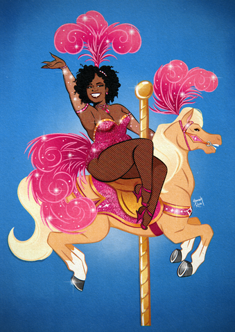 'Carousel Showgirl' Art Print