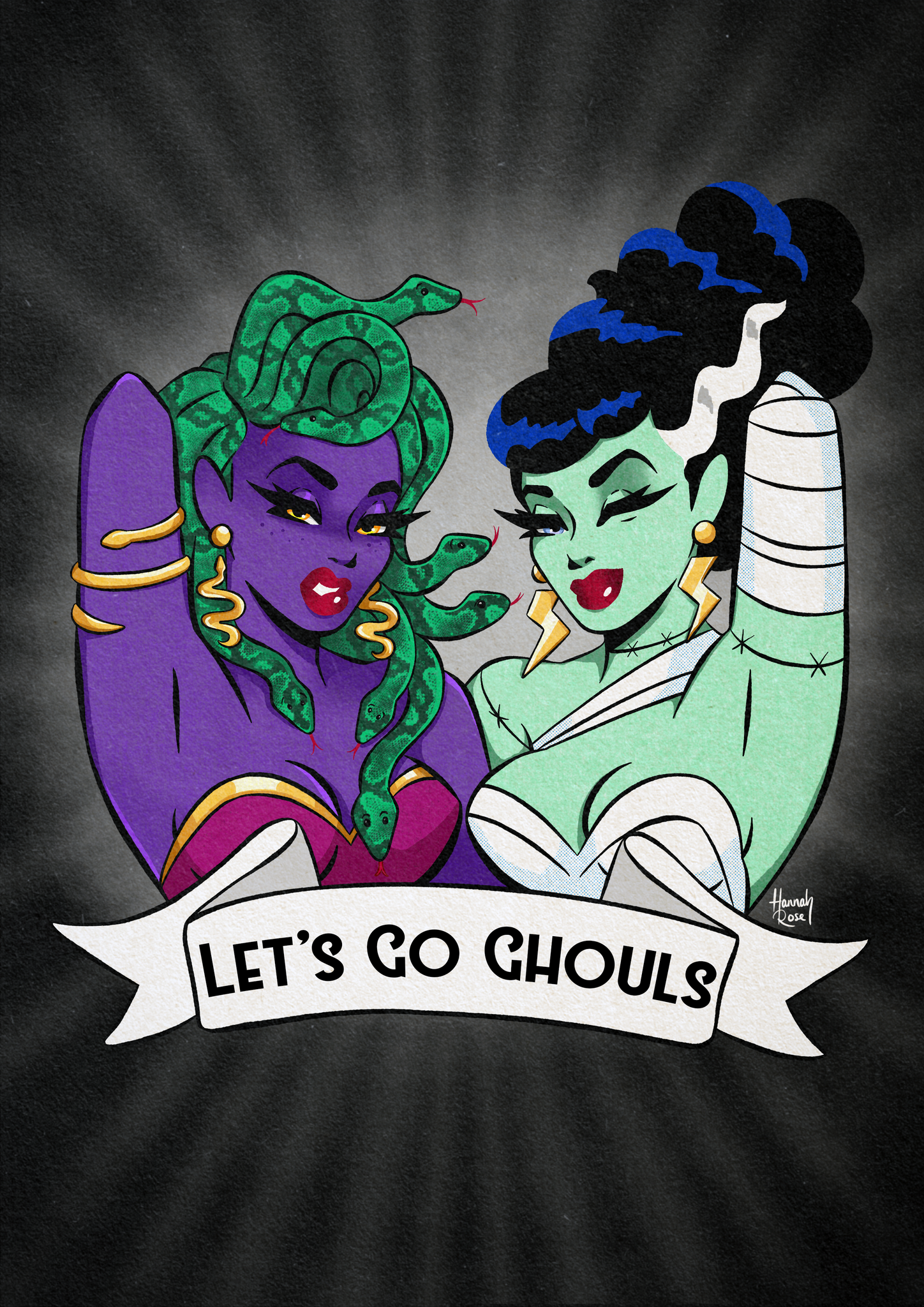 'Let's Go Ghouls' Art Print